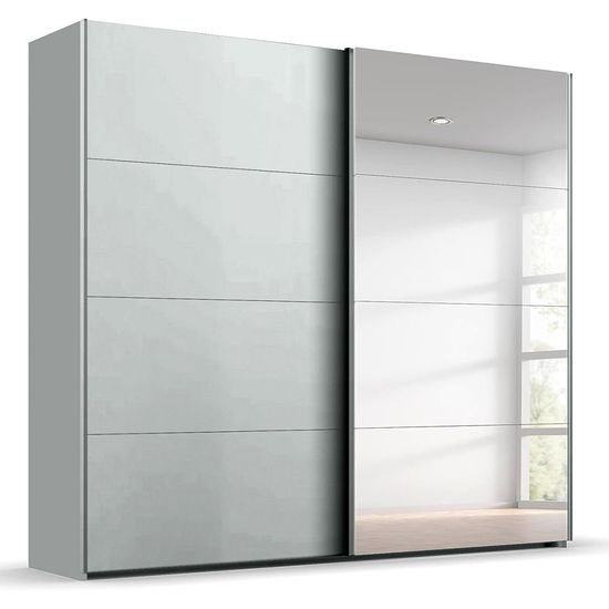 Rauch Beluga Extra 226cm 2 Door Sliding Wardrobe with Mirror - Silk Grey