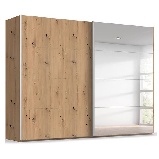 Rauch Beluga Extra 271cm 2 Door Sliding Wardrobe with Mirror - Artisan Oak