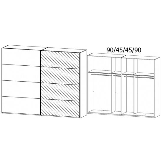 Rauch Beluga Extra 271cm 2 Door Sliding Wardrobe with Mirror - Artisan Oak