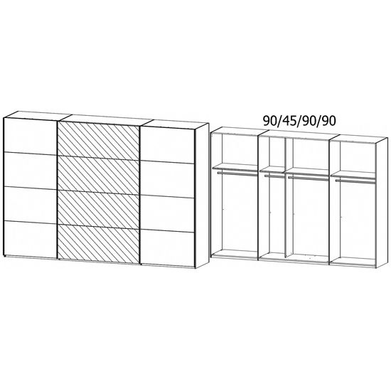 Rauch Beluga Extra 316cm 3 Door Sliding Wardrobe with Mirror - Alpine White