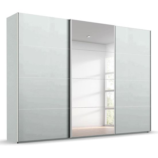 Rauch Beluga Extra 316cm 3 Door Sliding Wardrobe with Mirror - Silk Grey