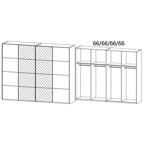 Rauch Beluga Extra 271cm 4 Door Sliding Wardrobe with Mirror - Alpine White