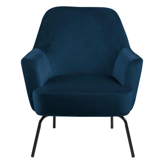 Melissa Navy Blue Velvet Fabric Lounge Chair