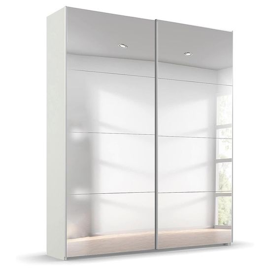 Rauch Beluga Extra 137cm 2 Door Sliding Mirrored Wardrobe - Alpine White