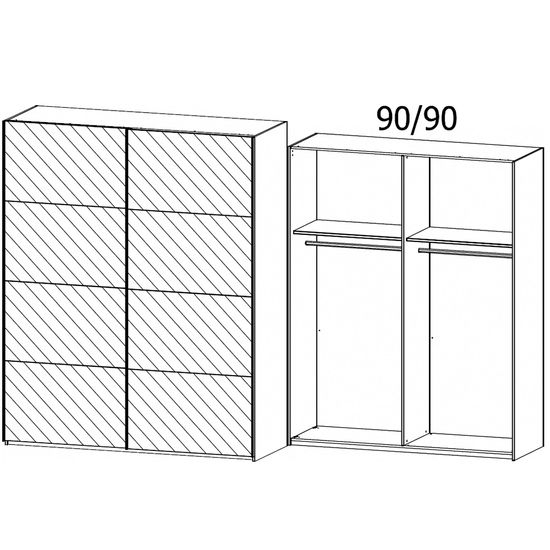 Rauch Beluga Extra 181cm 2 Door Sliding Mirrored Wardrobe - Alpine White