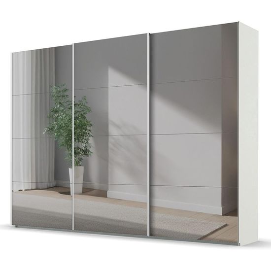Rauch Beluga Extra 316cm 3 Door Sliding Mirrored Wardrobe - Alpine White