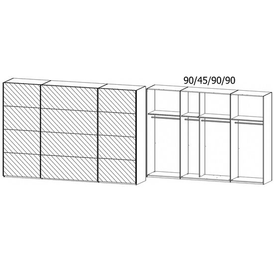 Rauch Beluga Extra 316cm 3 Door Sliding Mirrored Wardrobe - Alpine White