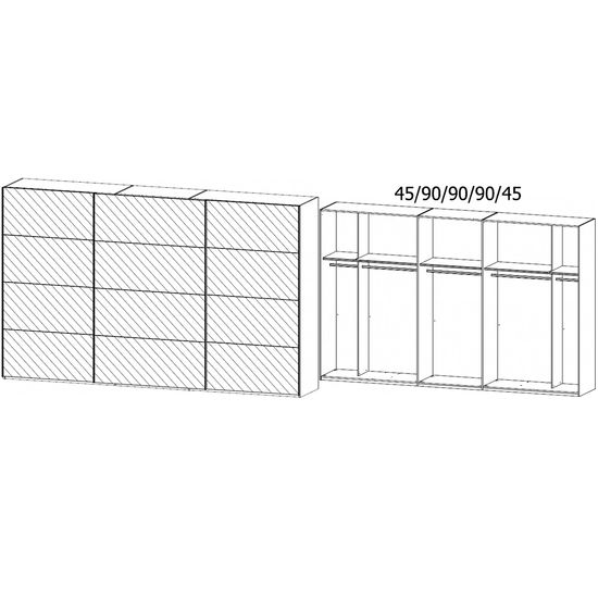 Rauch Beluga Extra 361cm 3 Door Sliding Mirrored Wardrobe - Silk Grey