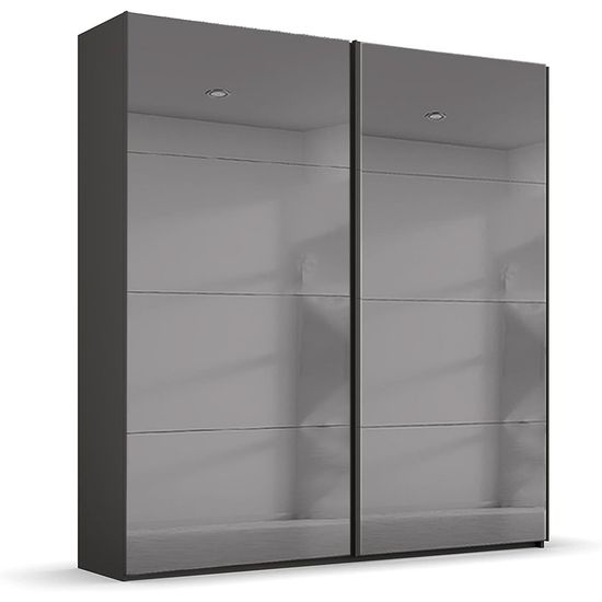 Rauch Beluga Extra 181cm 2 Door Sliding Grey Mirrored Wardrobe - Graphite