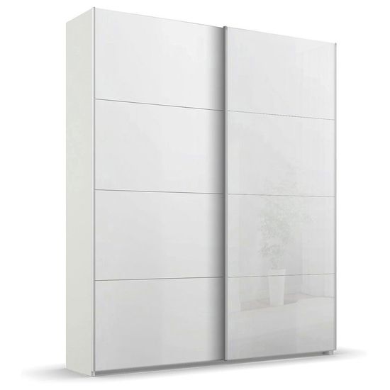 Rauch Beluga Extra 137cm 2 Door Sliding Wardrobe - White High Gloss and Alpine White Front