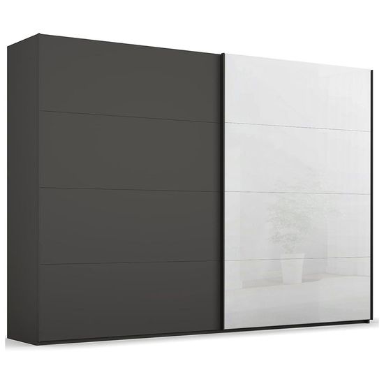 Rauch Beluga Extra 271cm 2 Door Sliding Wardrobe - White High Gloss and Graphite Front