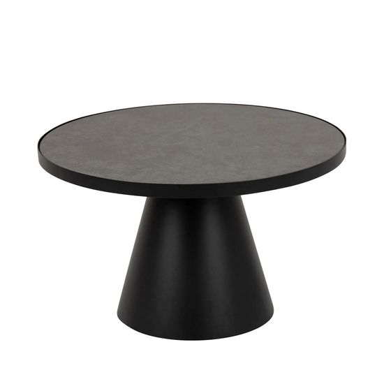Soli Black Ceramic Round Small Coffee Table