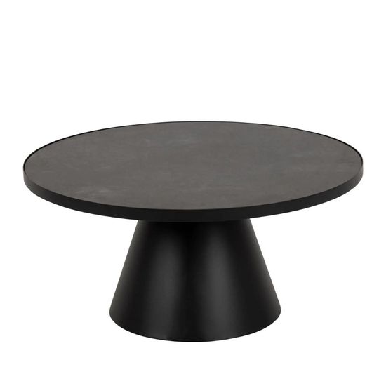 Soli Black Ceramic Round Large Coffee Table