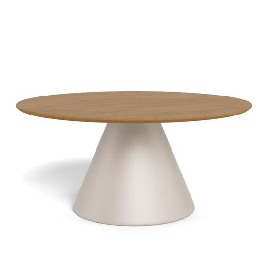 Soli Oak and Grey Metal Round Large Coffee Table