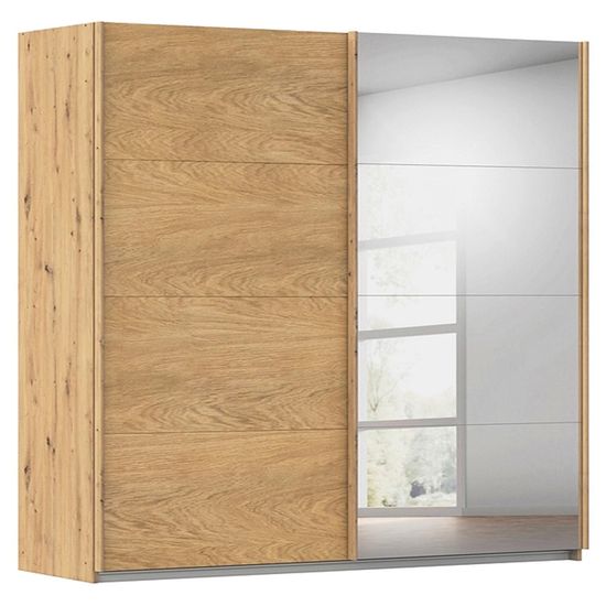 Rauch Malva 271cm 2 Door Sliding Wardrobe with Mirror - Artisan Oak