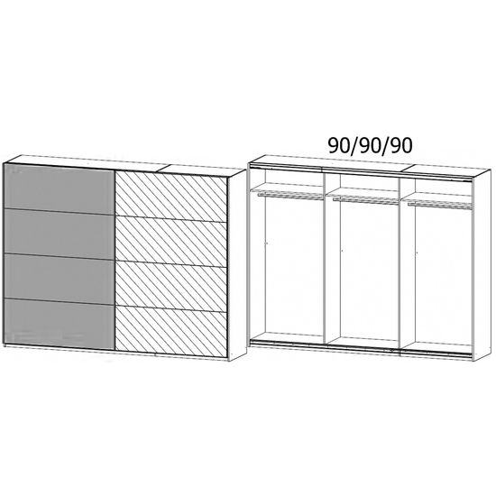 Rauch Malva 271cm 2 Door Sliding Wardrobe with Mirror - Artisan Oak