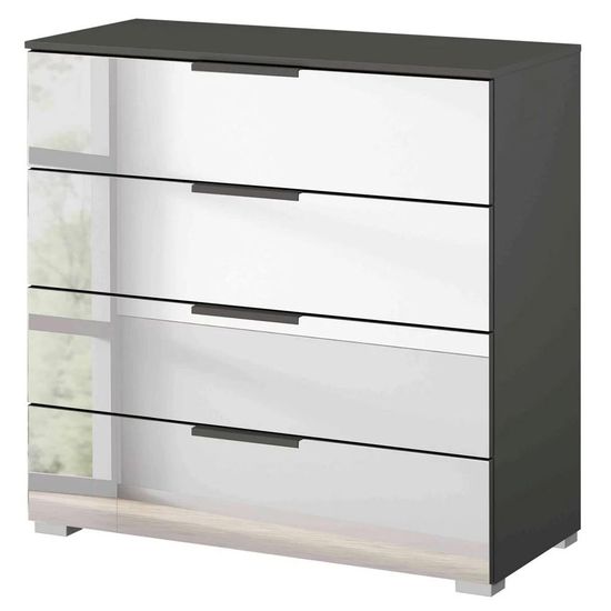 Rauch Miramar 4 Drawer Mirrored Chest - Graphite