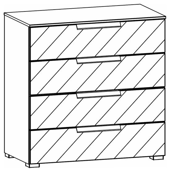 Rauch Miramar 4 Drawer Mirrored Chest - Graphite