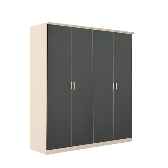 Rauch Celle Super 181cm 4 Door Wardrobe - Champagne and Metallic Dark Grey