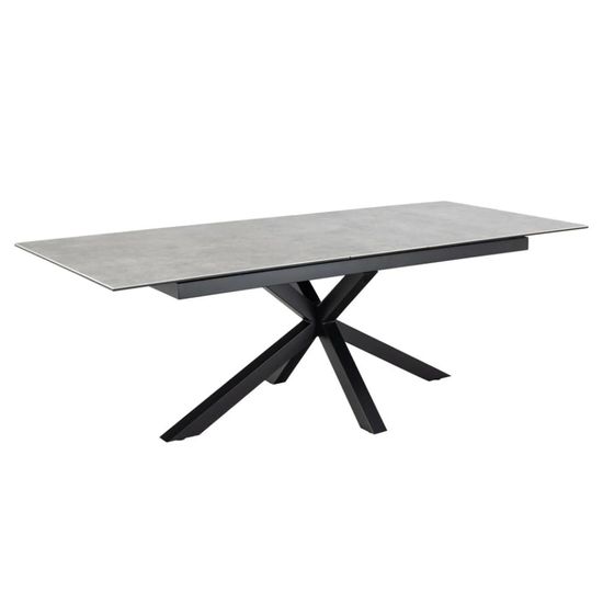 Heaven Grey Ceramic 8-10 Seater Extending Dining Table with Star Legs - 200cm-240cm