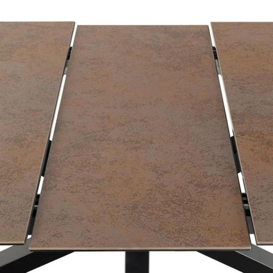 Heaven Rusty Brown Ceramic 6-8 Seater Extending Dining Table with Star Legs - 168cm-210cm