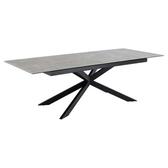 Irwine Grey Ceramic 8-10 Seater Extending Dining Table with Star Legs - 200cm-240cm