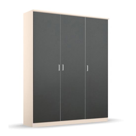 Rauch Celle Matt 136cm 3 Door Wardrobe - Champagne and Metallic Dark Grey