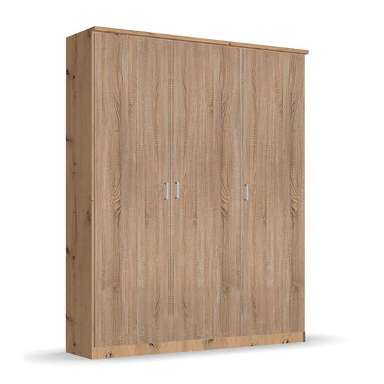 Rauch Celle Matt 136cm 3 Door Wardrobe - Artisan Oak and Sonoma Oak