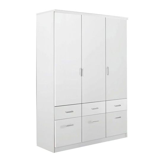 Rauch Celle Matt 136cm 3 Door Wardrobe with Drawer - Alpine White