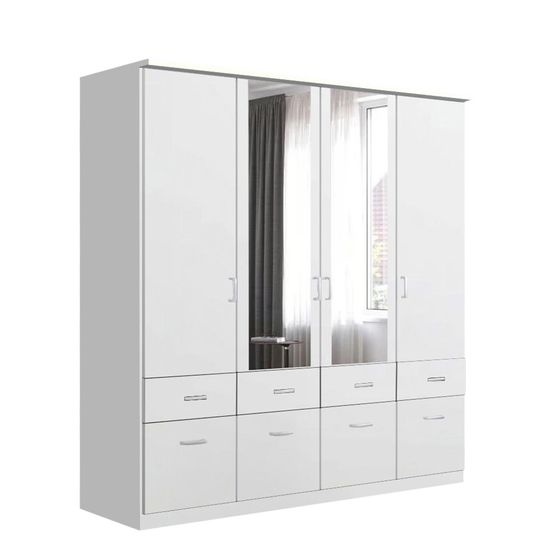 Rauch Celle Matt 181cm 4 Door Combi Wardrobe - Alpine White