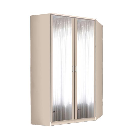 Rauch Celle Matt 117cm 2 Door Corner Wardrobe with Mirror - Champagne