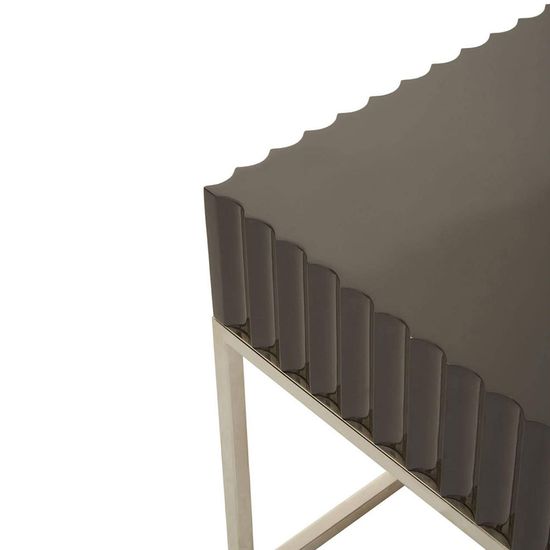 Genoa Grey High Gloss Square Side Table