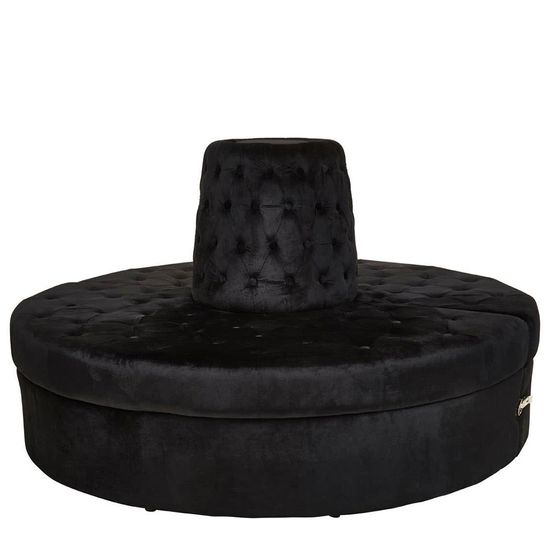 Hartford Black Velvet Fabric Modular Round Sofa