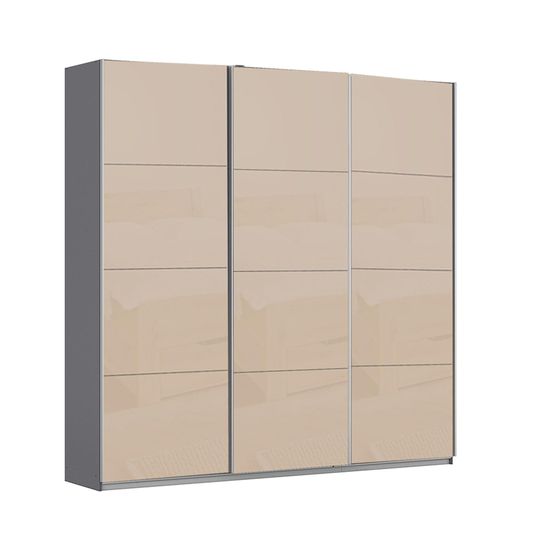 Rauch Kulmbach 203cm 3 Door Sliding Wardrobe - Metallic Dark Grey and Champagne Glass