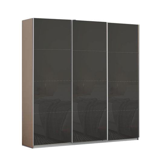 Rauch Kulmbach 203cm 3 Door Sliding Wardrobe - Champagne and Basalt Glass