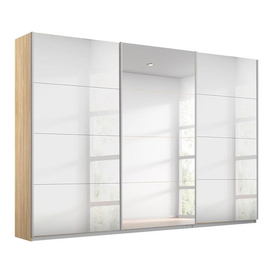 Rauch Kulmbach 271cm 3 Door Mirrored Sliding Wardrobe - Sonoma Oak