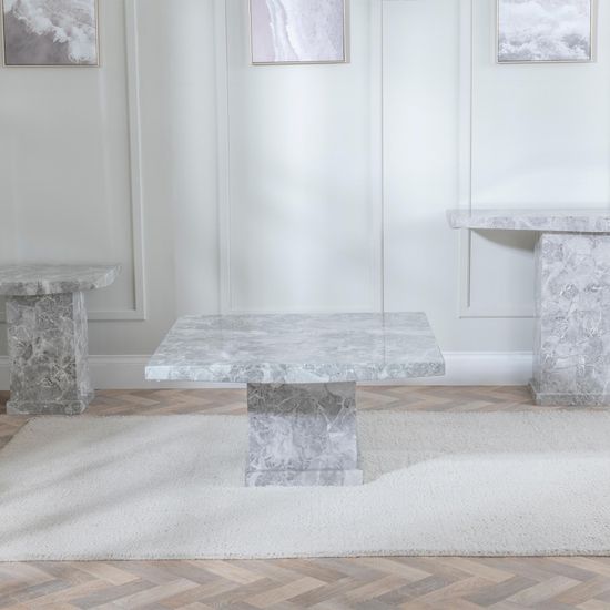 Turin Grey Marble Square Coffee Table
