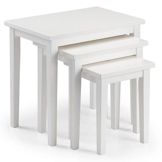 Cleo White Nest of 3 Tables