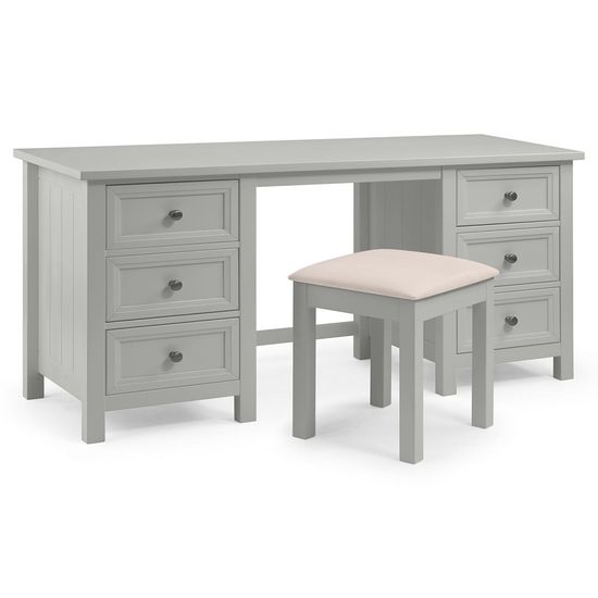 Maine Grey Padded Dressing Stool