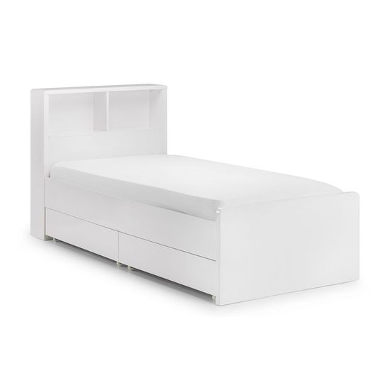 Manhattan White Gloss Bookcase Bed