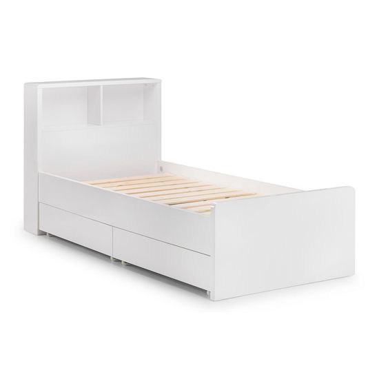 Manhattan White Gloss Bookcase Bed