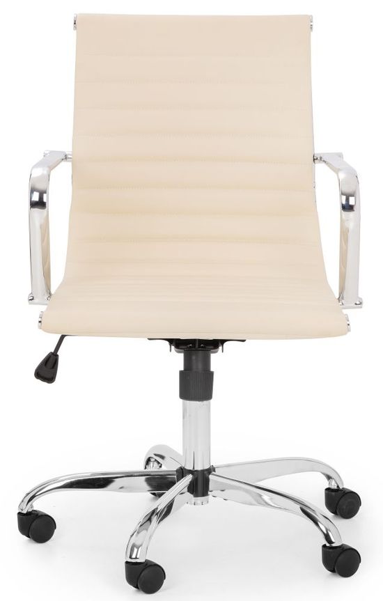 Gio Ivory Faux Leather Office Chair