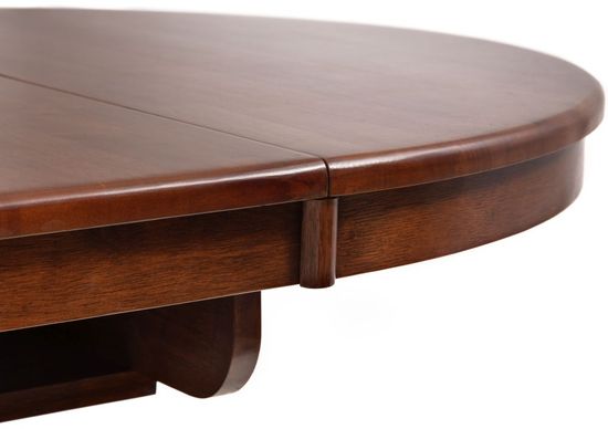 Canterbury Mahogany 2-4 Seater Round Extending Dining Set with 4 Leather Chairs