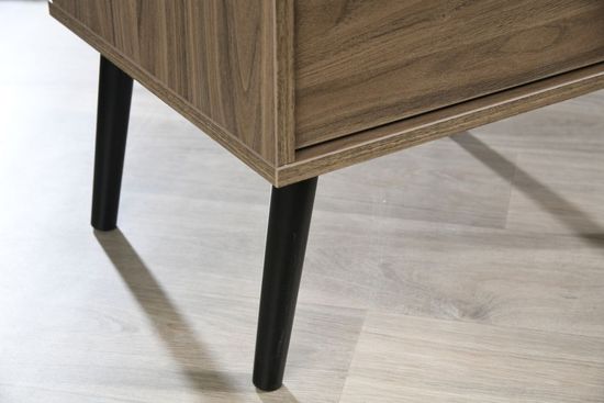 Hong Kong Walnut Effect 3 Drawer Midi Chest with Wooden Legs