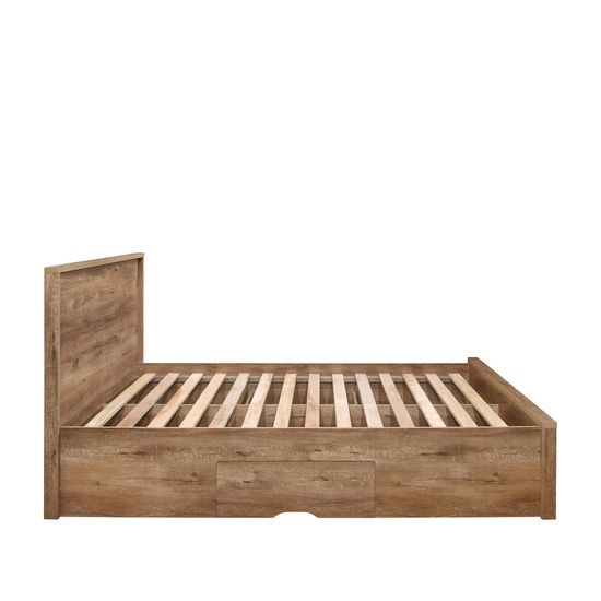 Stockwell Rustic Oak Effect Bed - Sizes Available
