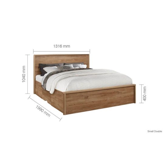 Stockwell Rustic Oak Effect Bed - Sizes Available