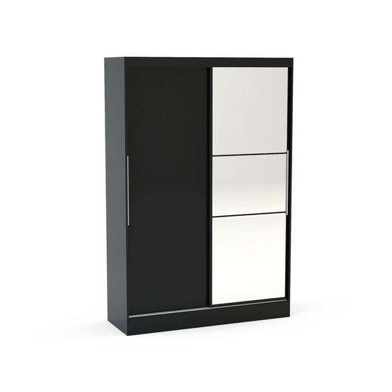 Lynx Black Gloss 2 Door Sliding Mirror Wardrobe