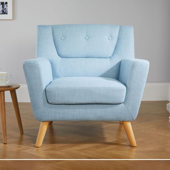 Lambeth Blue Fabric Armchair