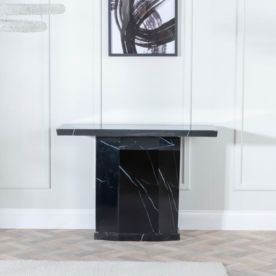 Naples Black Marble Console Table