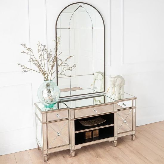 Antoinette Mirrored Champagne Trim TV Unit